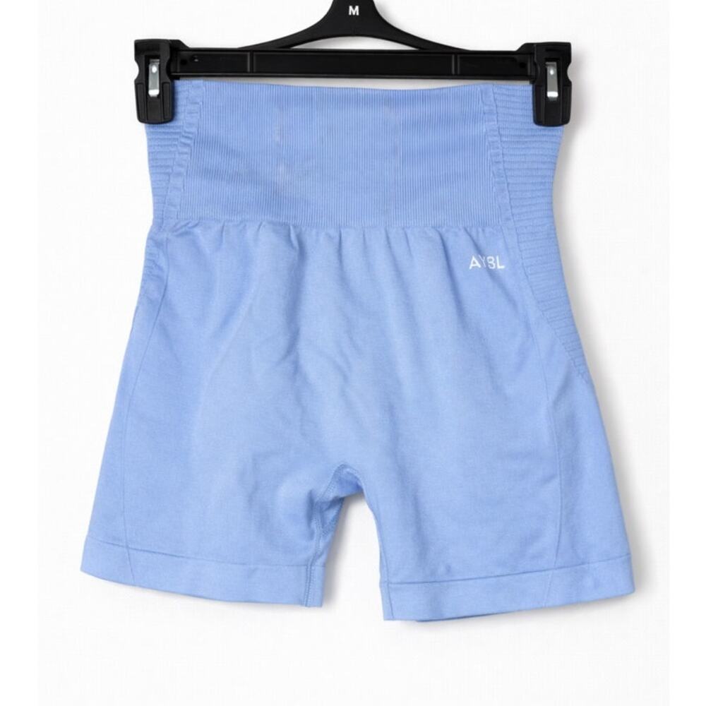 AYBL Seamless High-Waisted Athletic Gym Shorts – Periwinkle Blue – Size Small